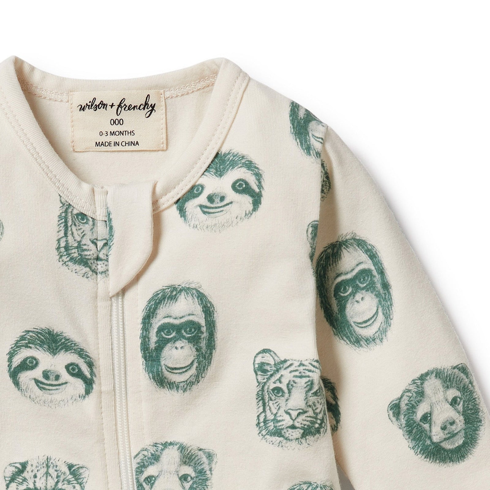 Hello Jungle Organic Zipsuit with Feet