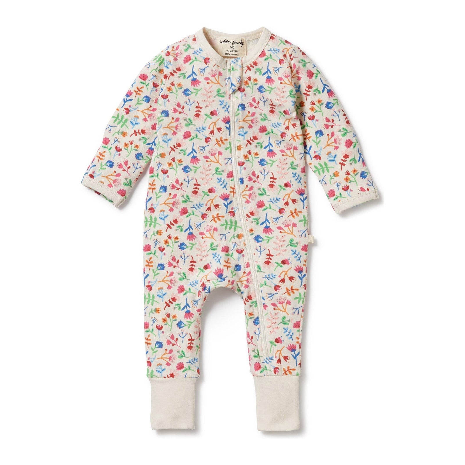 Tropical Garden Organic Zipsuit with Feet