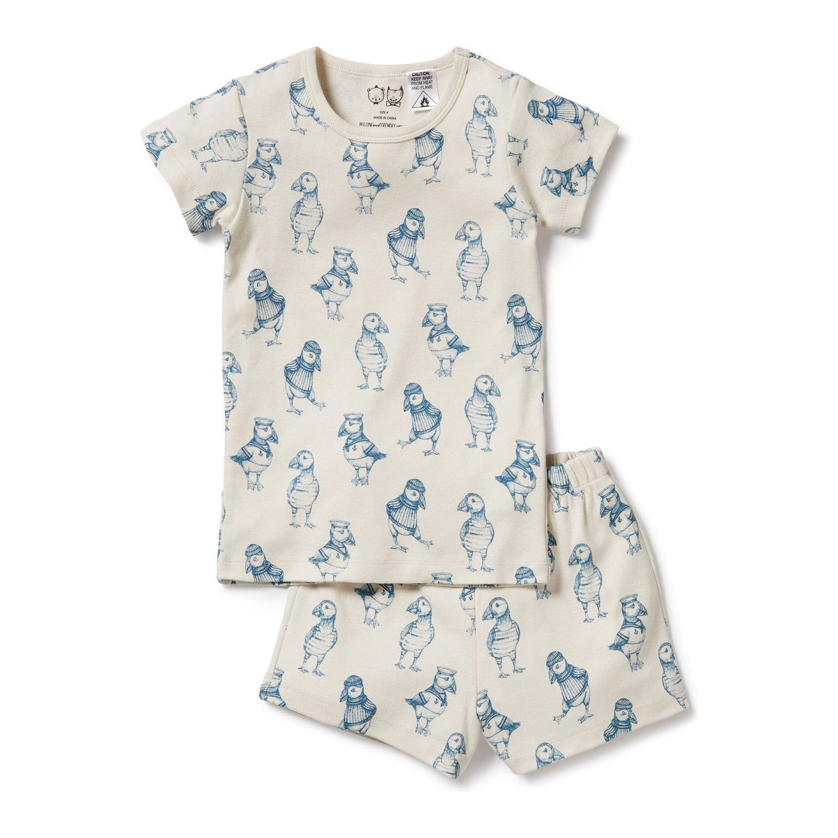 Petit Puffin Organic Short Sleeve Pyjamas