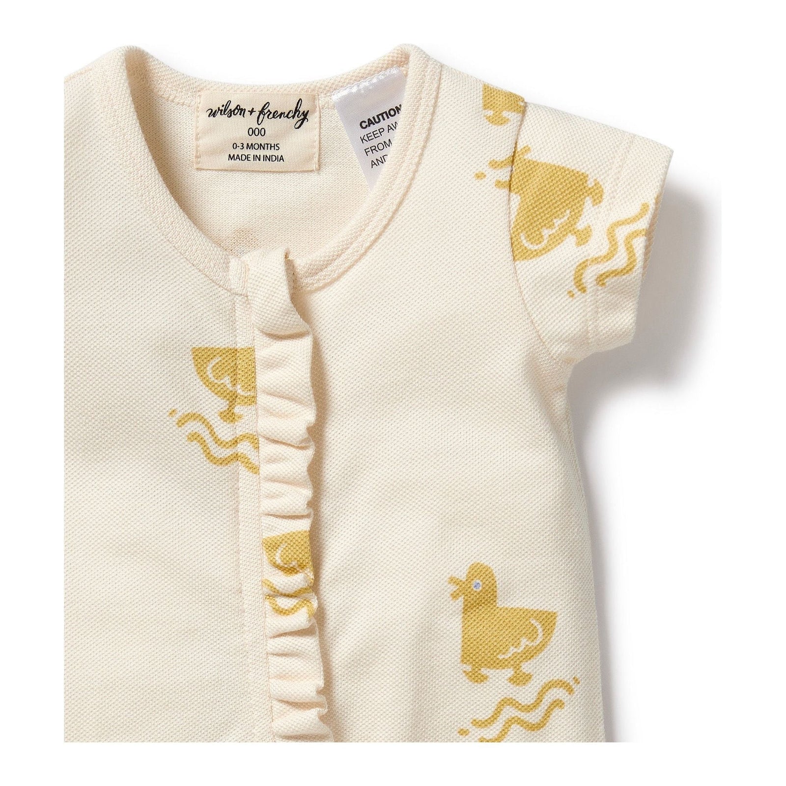 Quack Quack Organic Ruffle Zipsuit