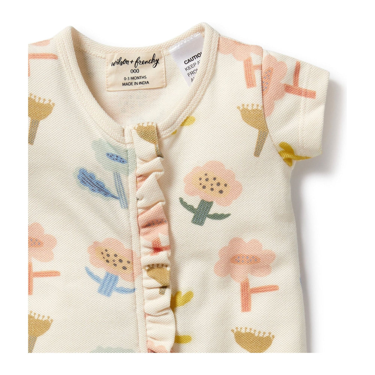 Cookie Cut Organic Ruffle Zipsuit