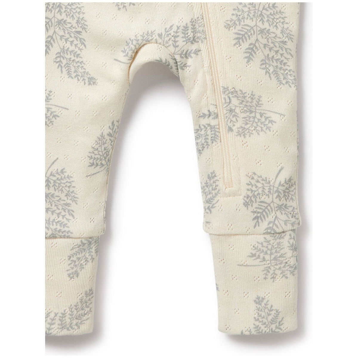 Forever Ferns Organic Pointelle Zipsuit with Feet