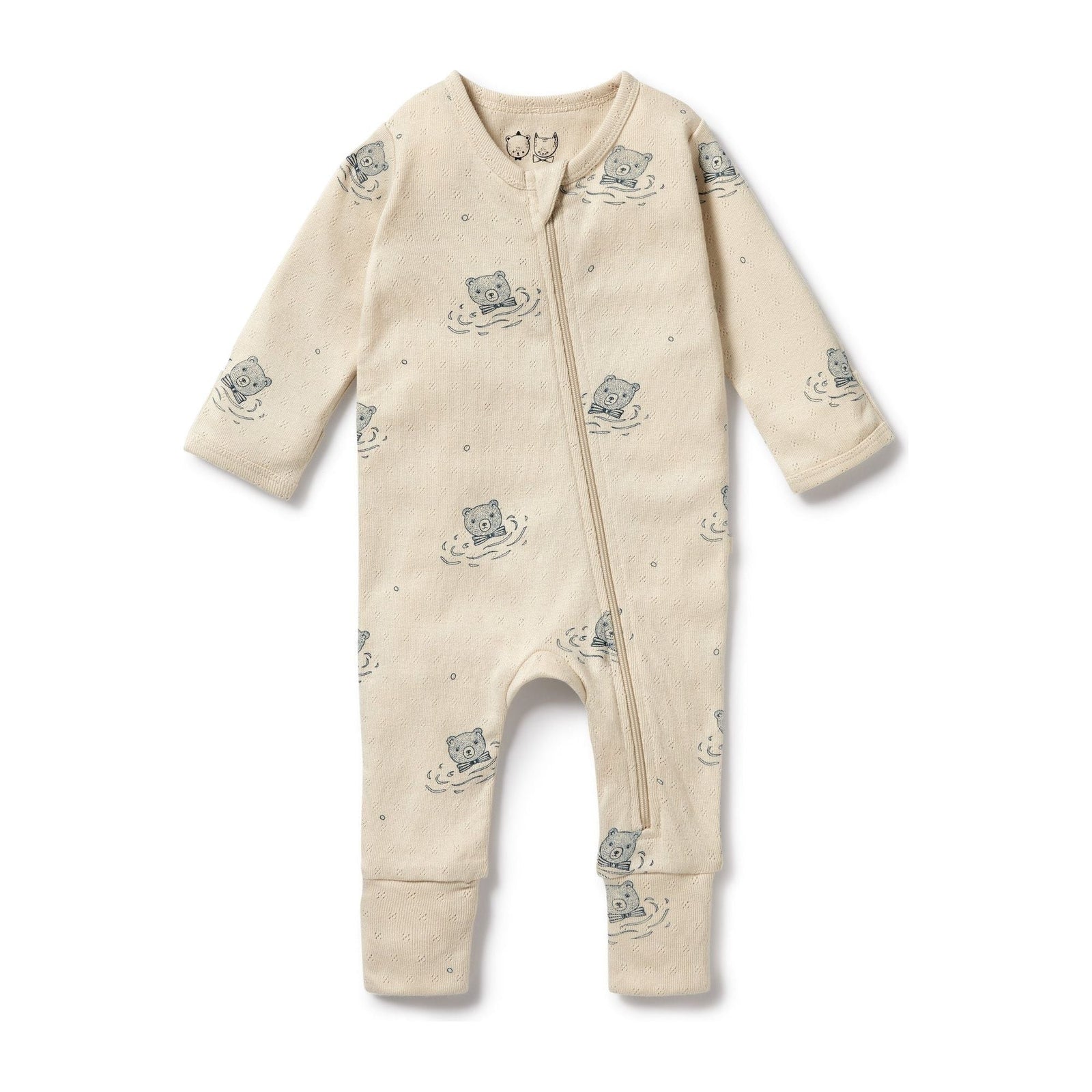 Little Bear Organic Pointelle Zipsuit with Feet