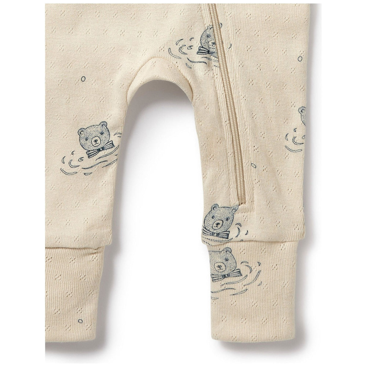 Little Bear Organic Pointelle Zipsuit with Feet
