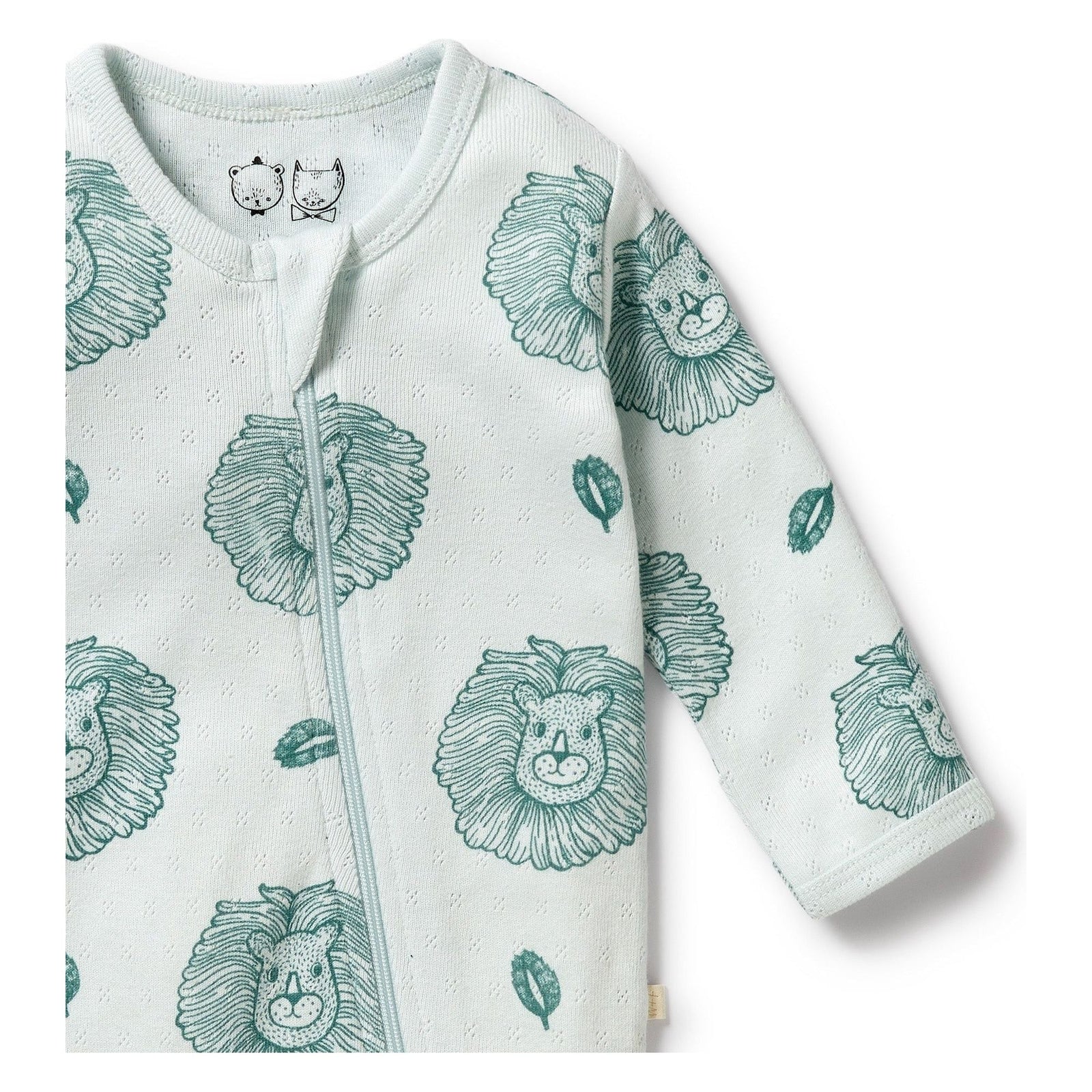 Little Lion Organic Pointelle Zipsuit with Feet