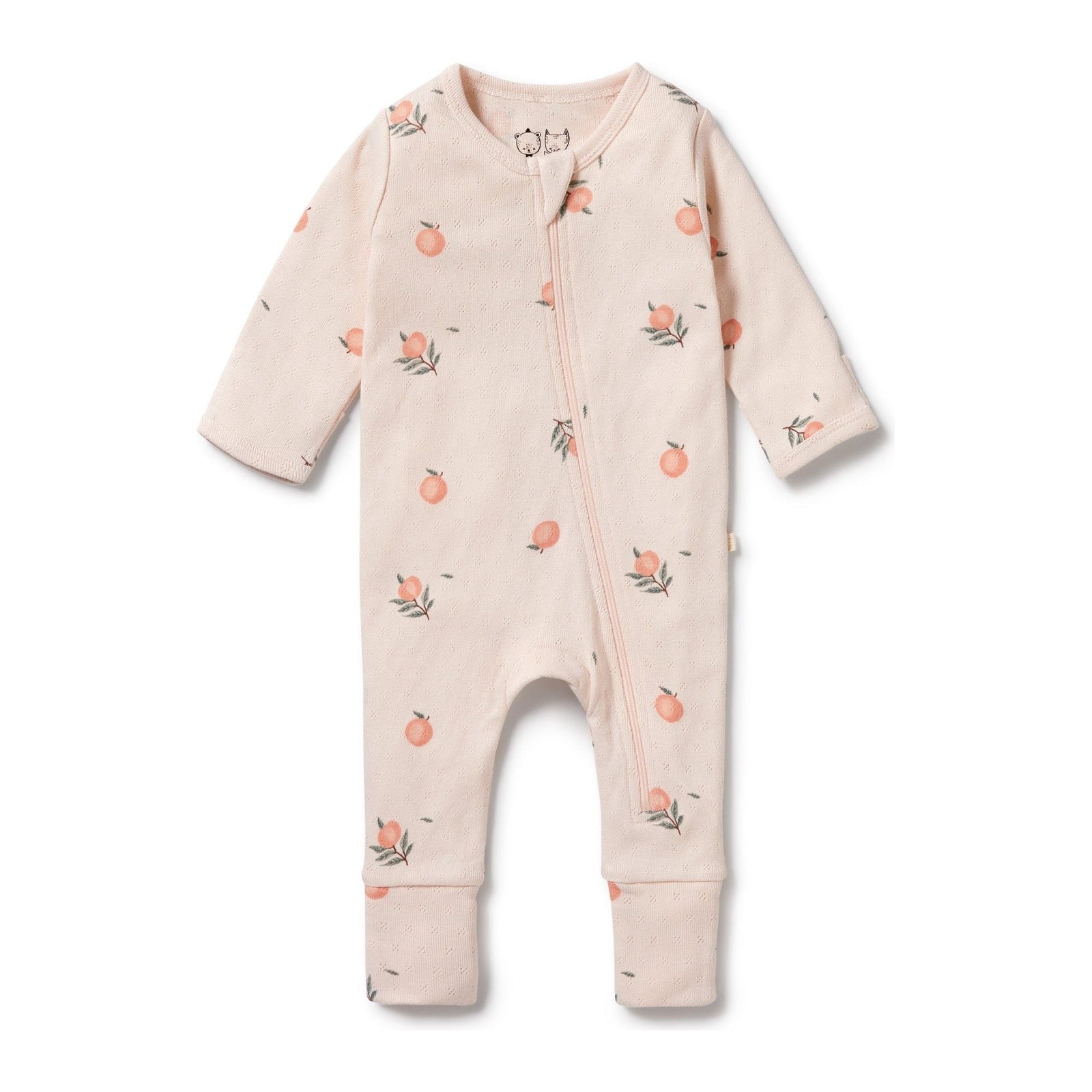 Peaches Organic Pointelle Zipsuit with Feet