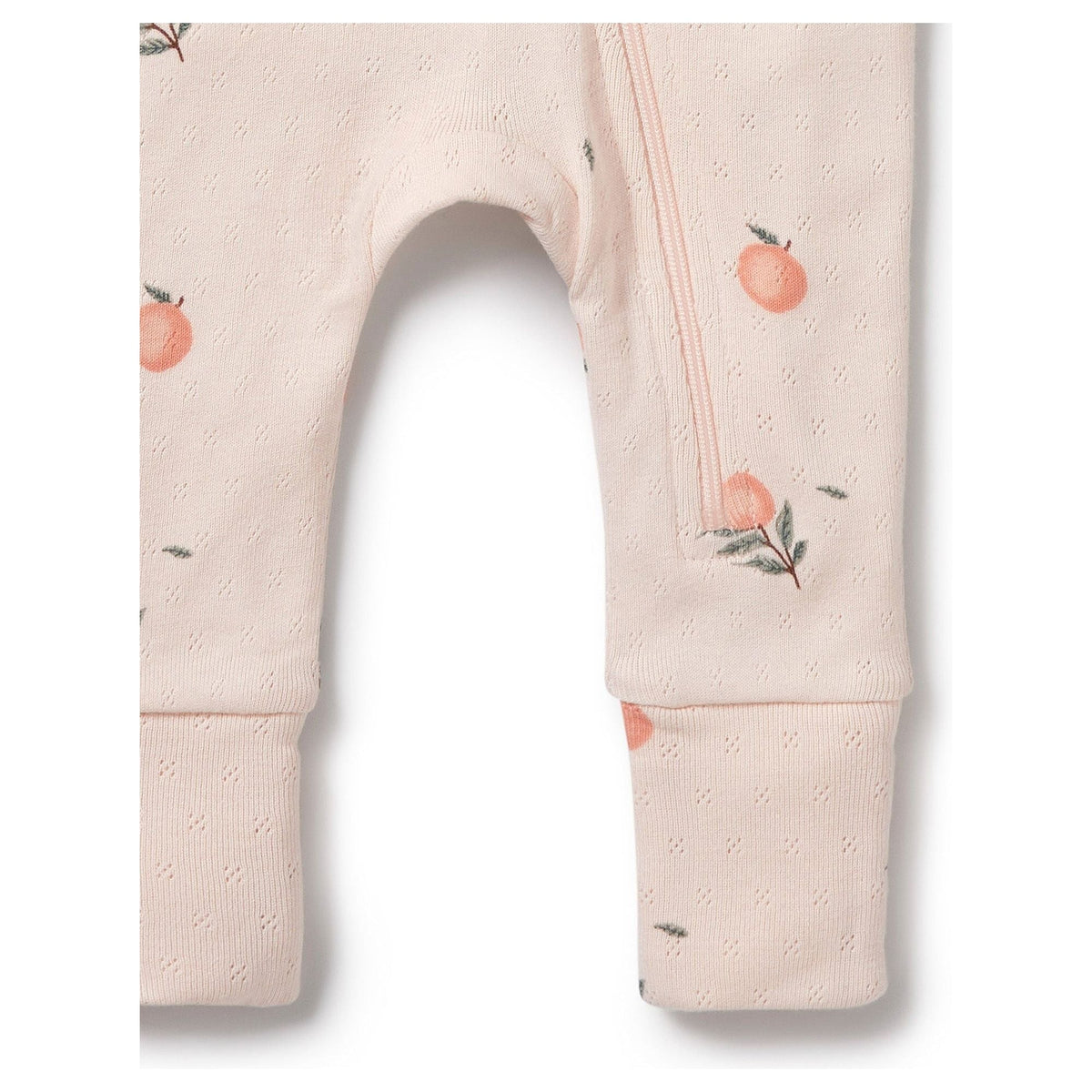 Peaches Organic Pointelle Zipsuit with Feet