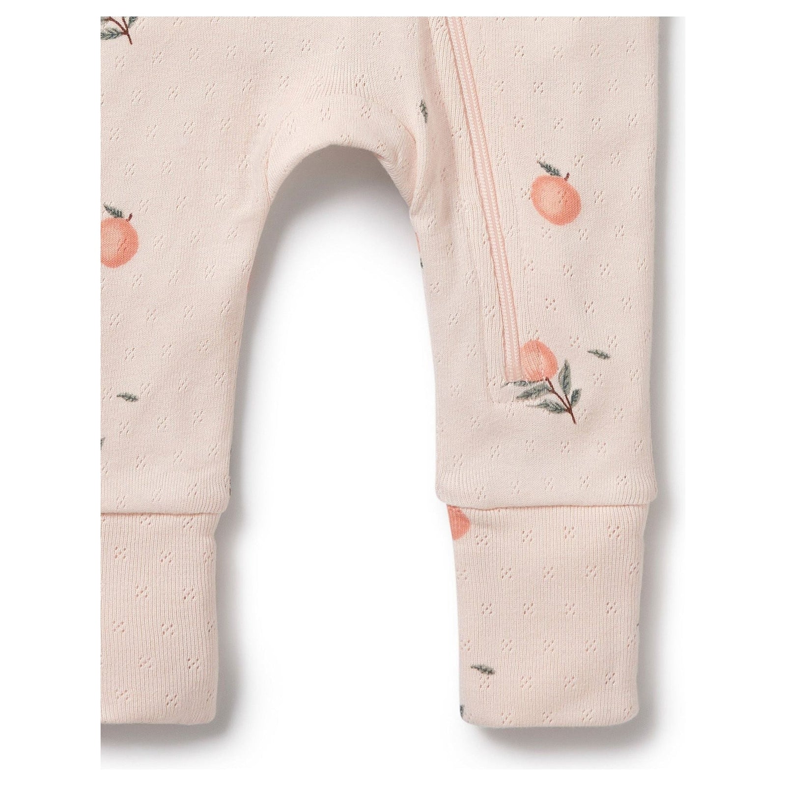 Peaches Organic Pointelle Zipsuit with Feet