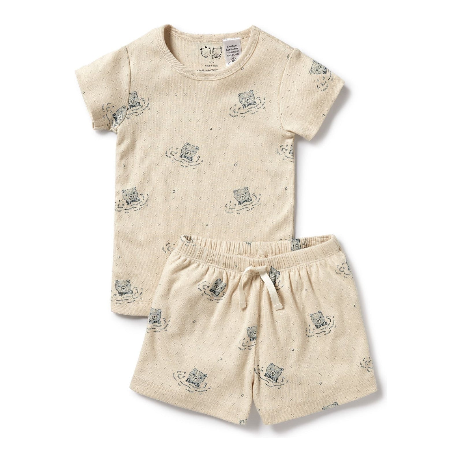 Little Bear Organic Pointelle Short Sleeved Pyjamas