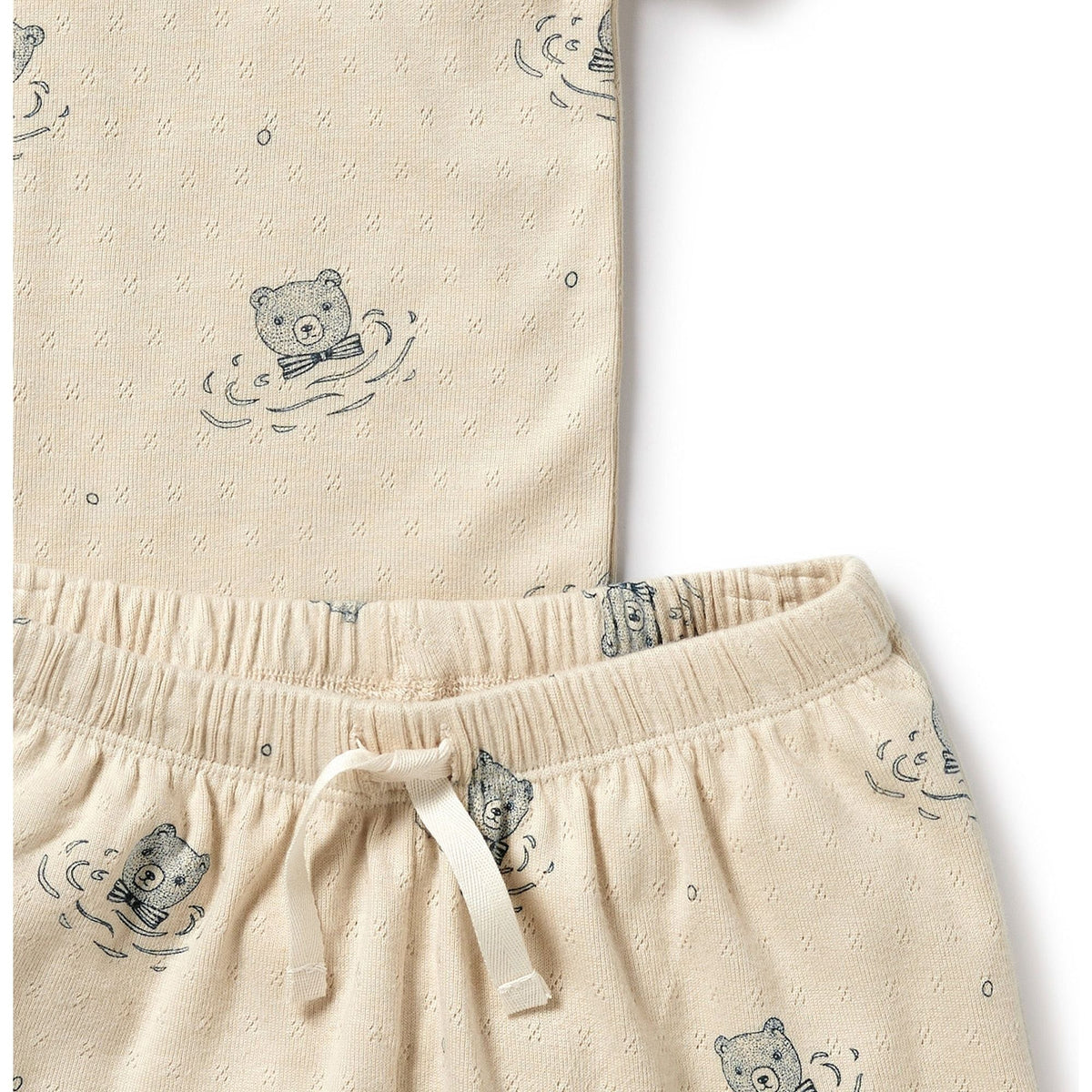 Little Bear Organic Pointelle Short Sleeved Pyjamas