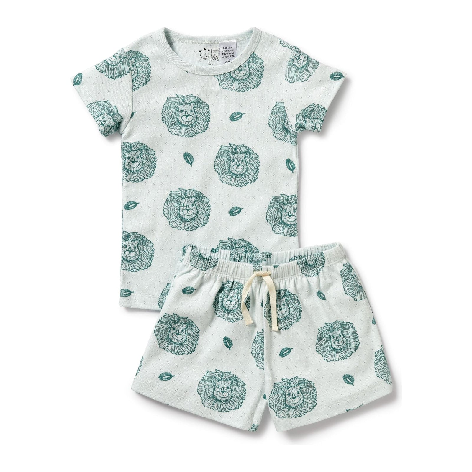 Little Lion Organic Pointelle Short Sleeved Pyjamas