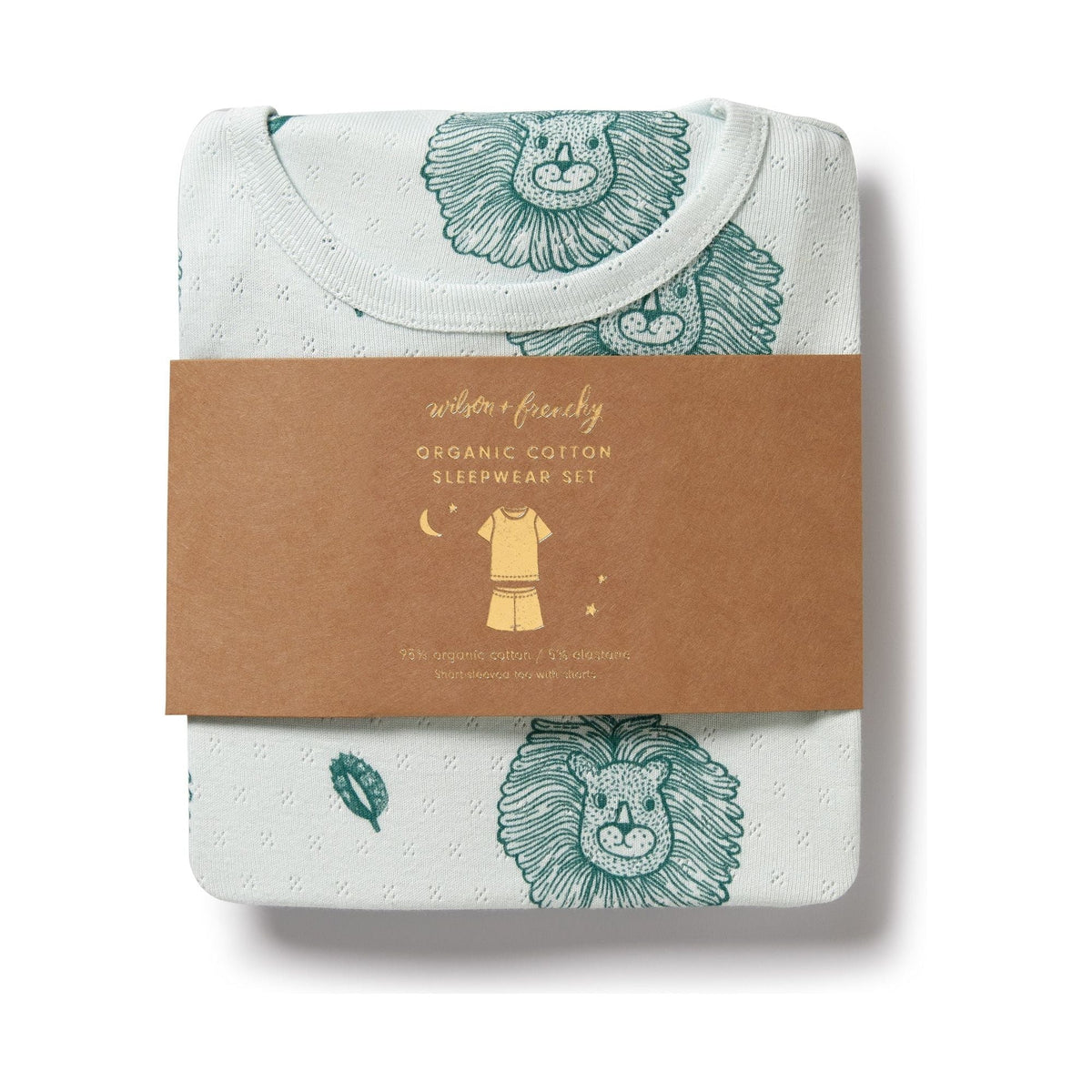 Little Lion Organic Pointelle Short Sleeved Pyjamas