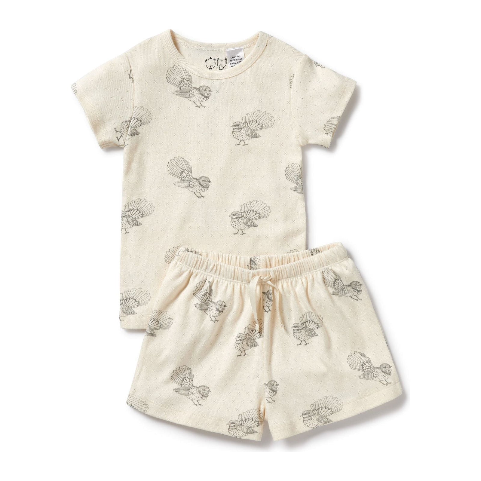 Little Fantail Organic Pointelle Short Sleeved Pyjamas