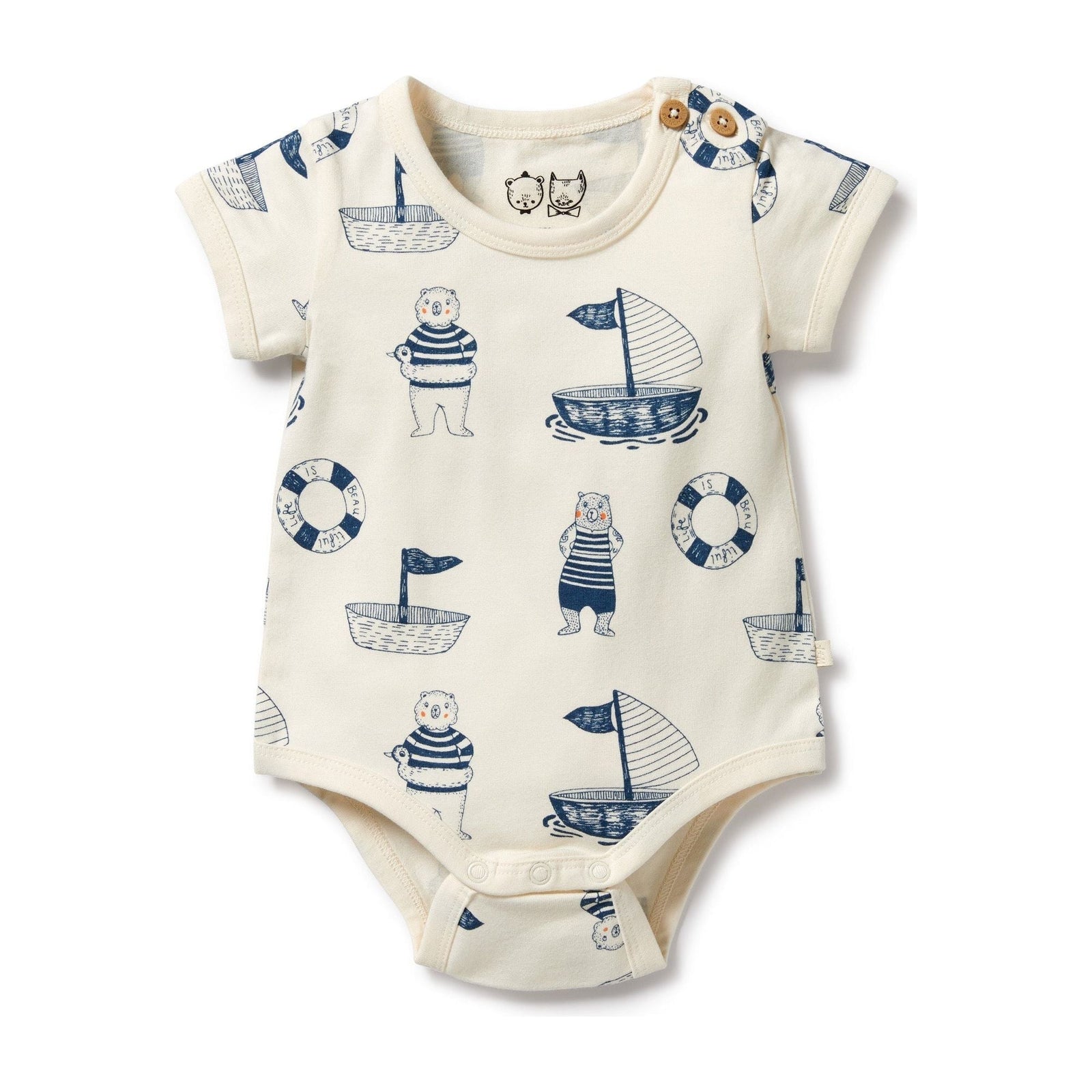 Nautical Bear Organic Bodysuit