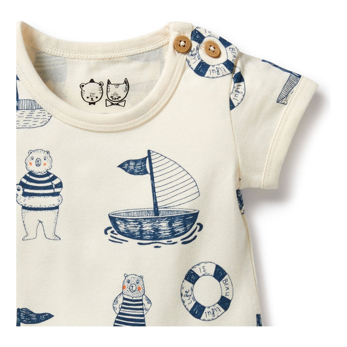 Nautical Bear Organic Bodysuit