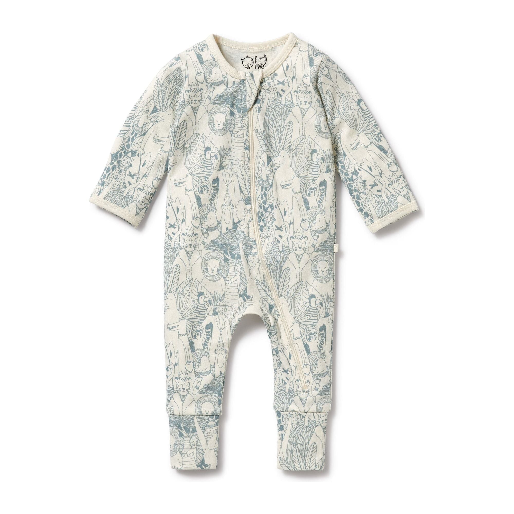 Hello Friends Organic Zipsuit with Feet