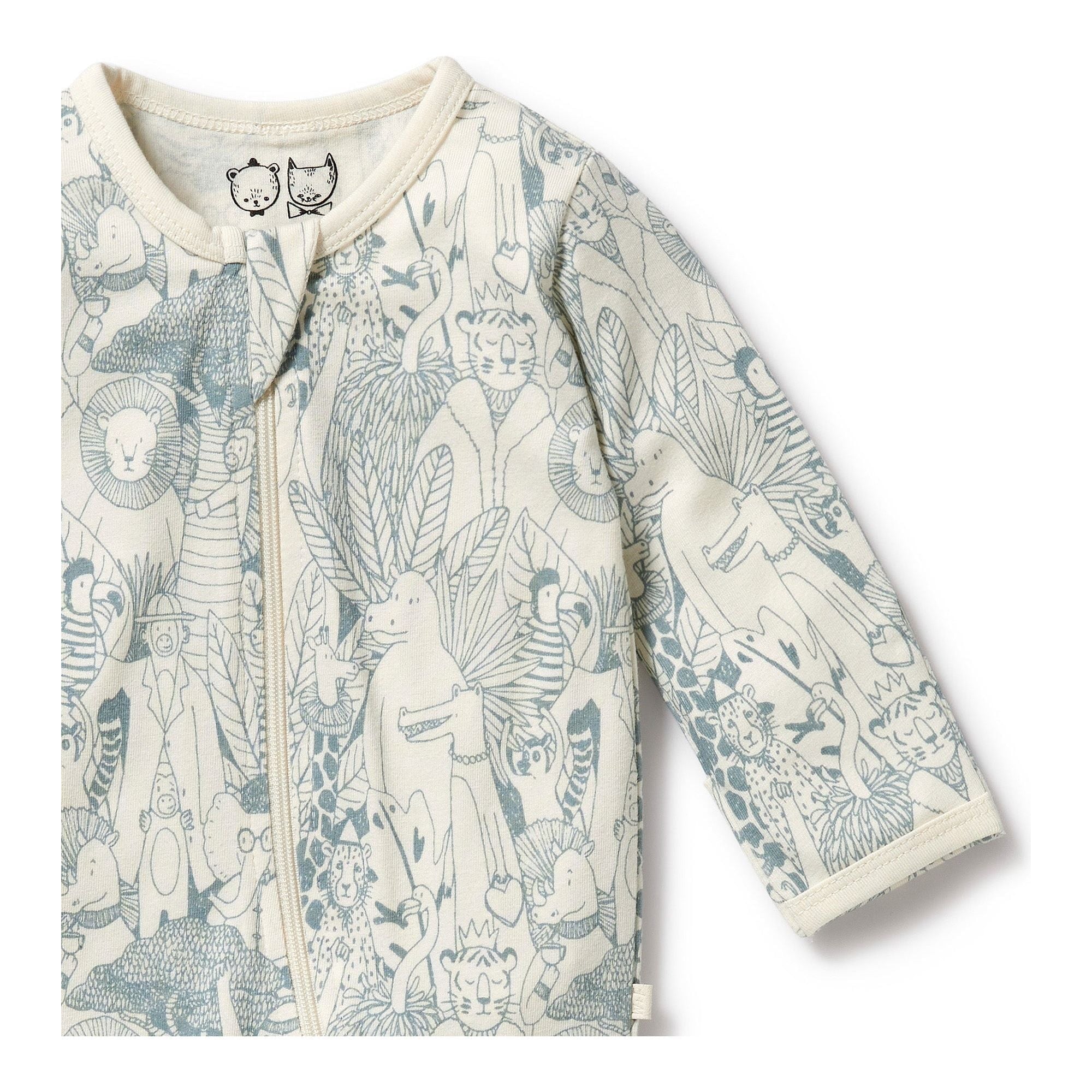 Hello Friends Organic Zipsuit with Feet