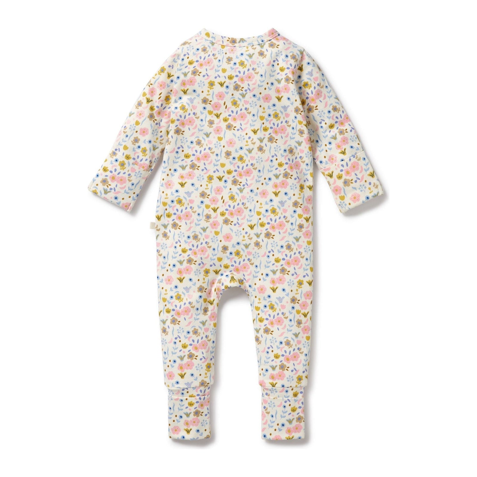 Ava Floral Organic Zipsuit with Feet