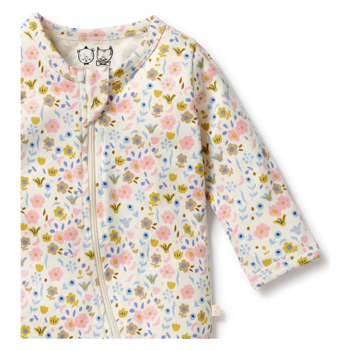 Ava Floral Organic Zipsuit with Feet