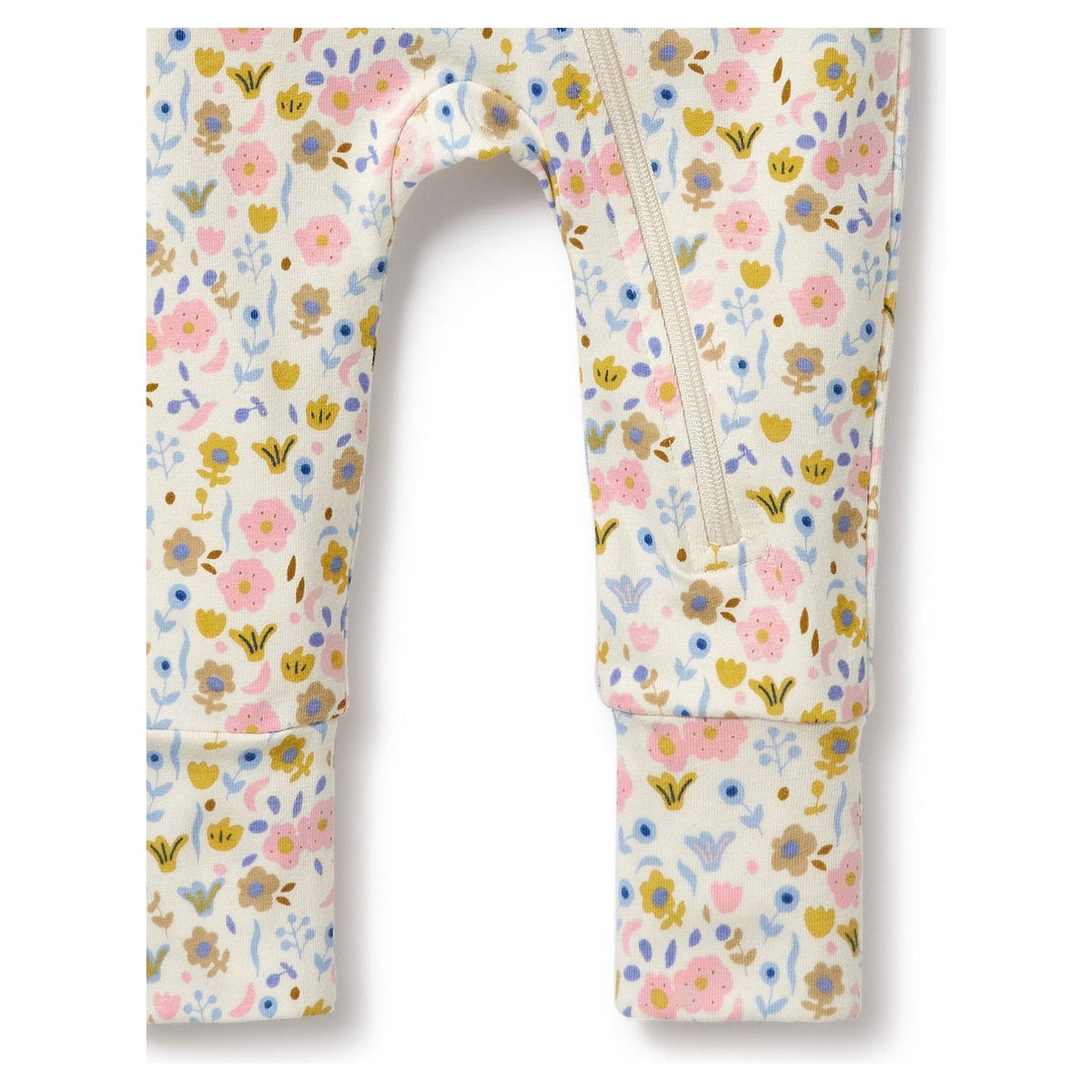 Ava Floral Organic Zipsuit with Feet