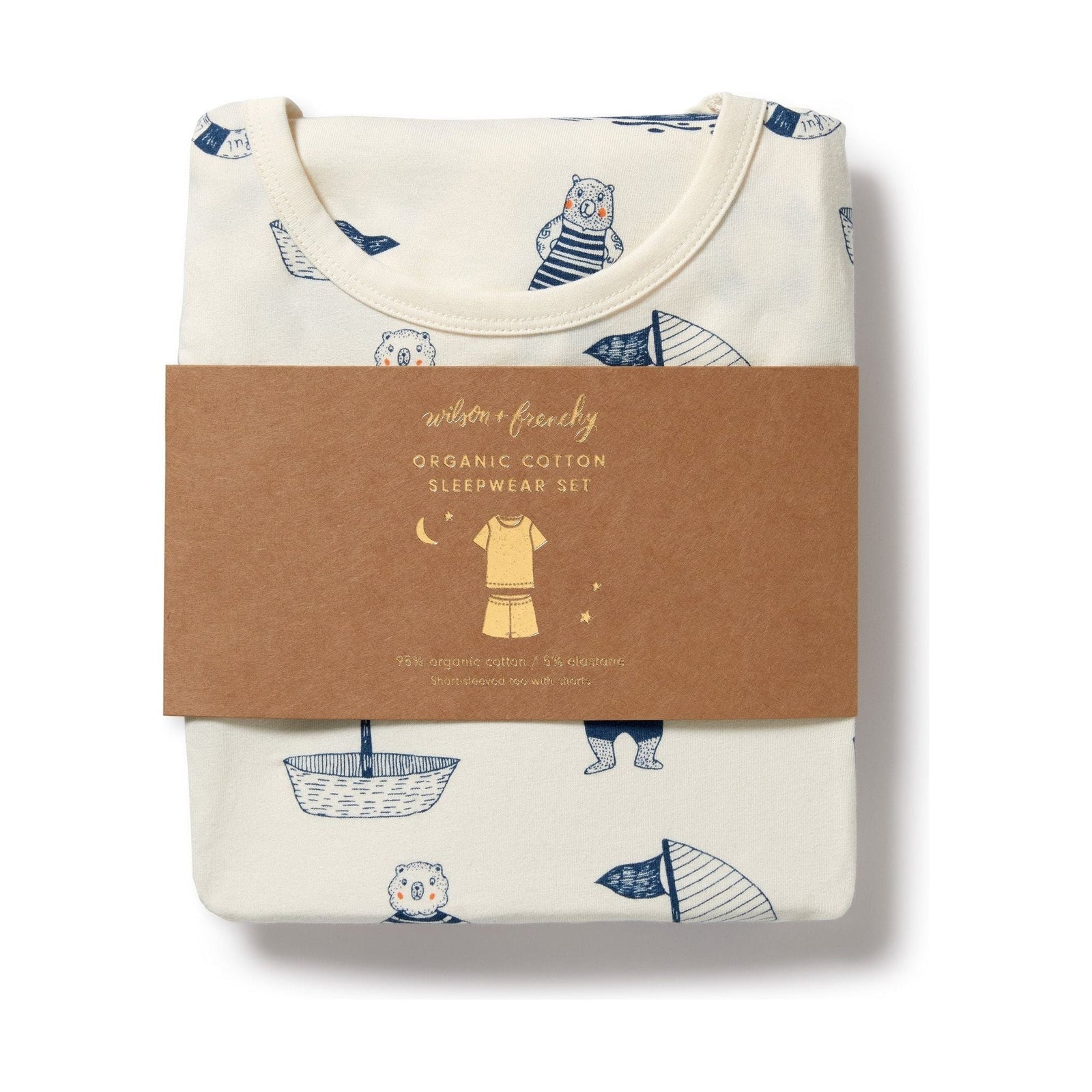 Nautical Bear Organic Short Sleeved Pyjamas