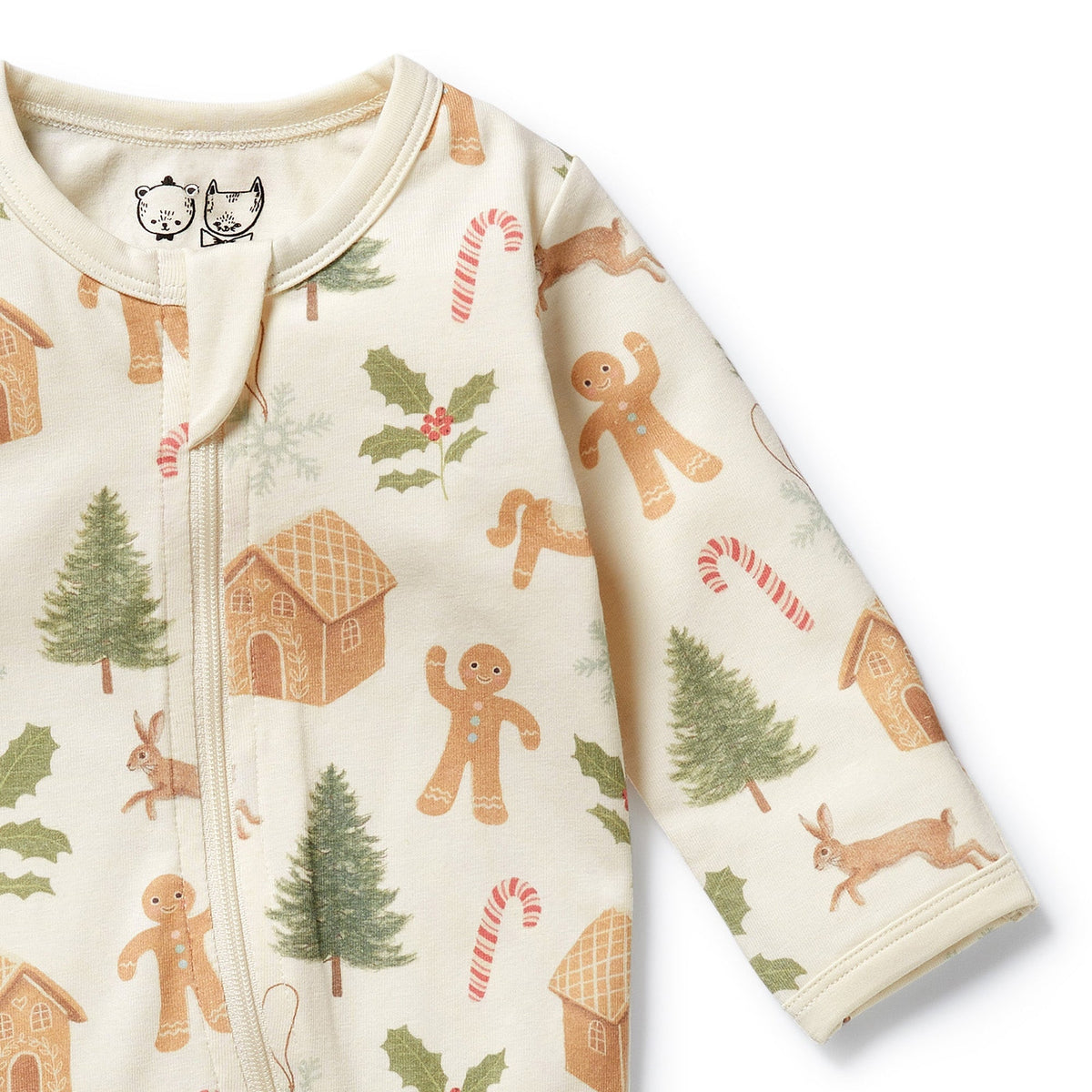 Holly Jolly Magic Organic Zipsuit with Feet