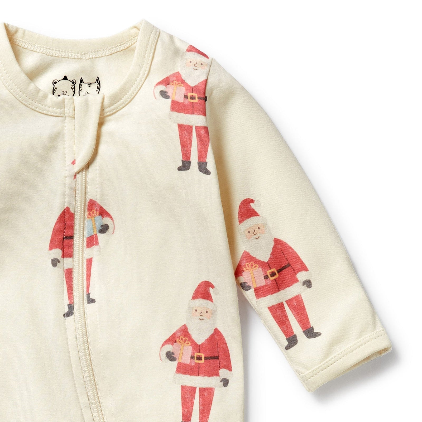 Ho Ho Ho Organic Zipsuit with Feet