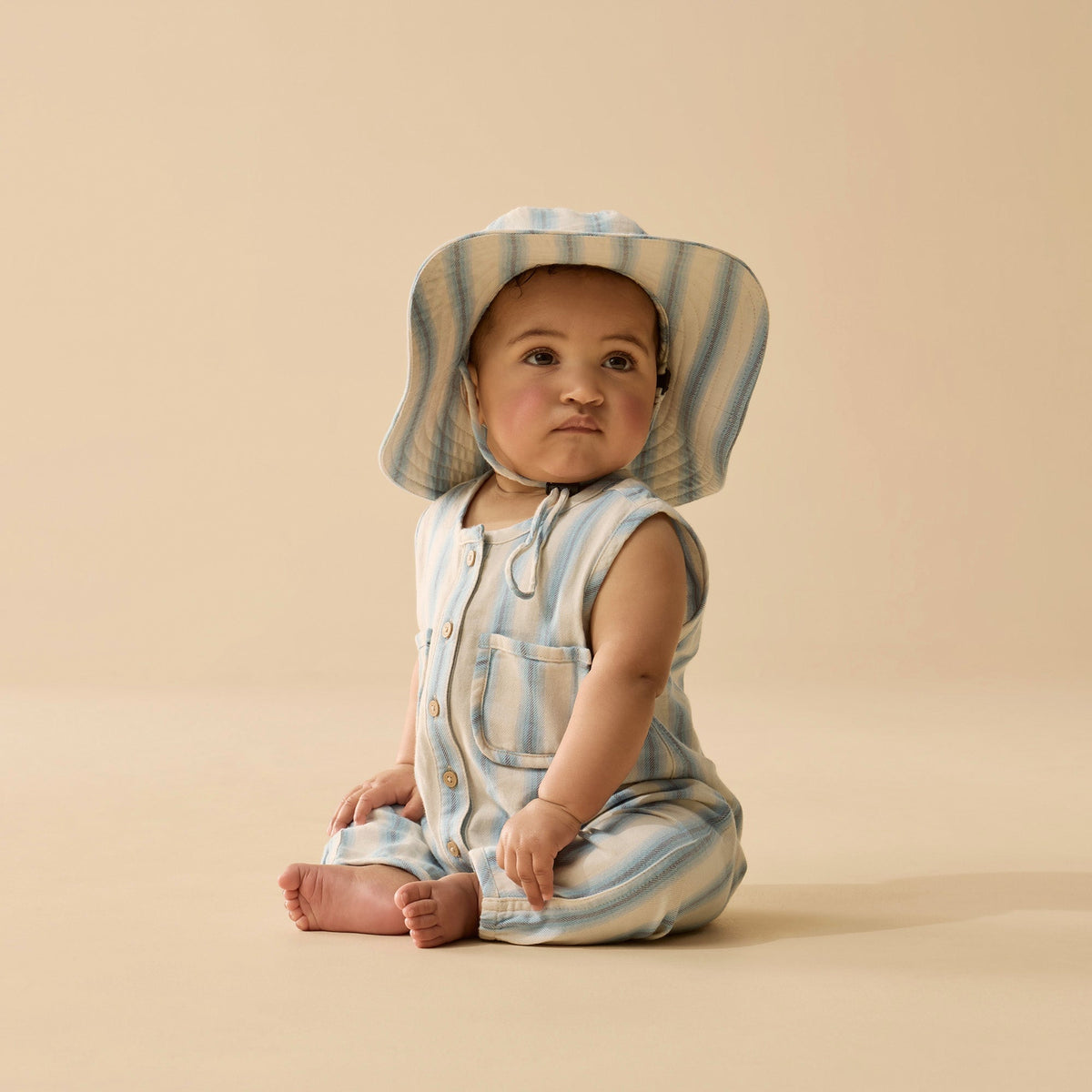 Deep Blue Stripe Organic Growsuit