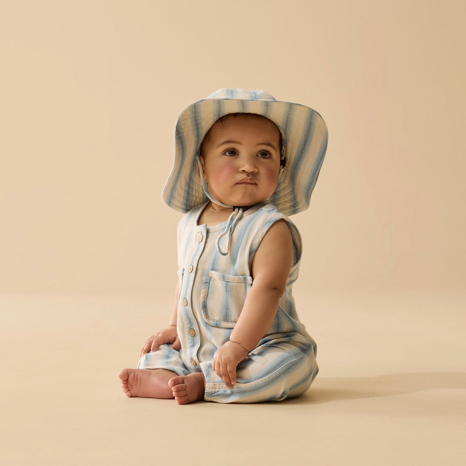 Deep Blue Stripe Organic Growsuit