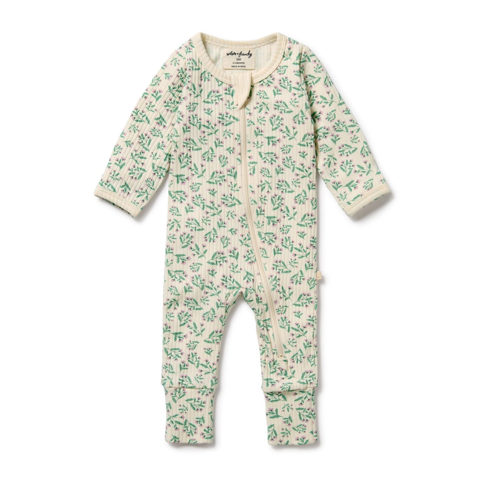 Periwinkle Organic Zipsuit with Feet