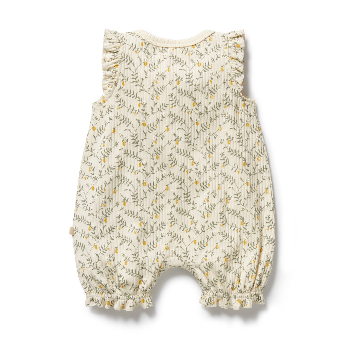 Lemon Leaf Organic Ruffle Zipsuit