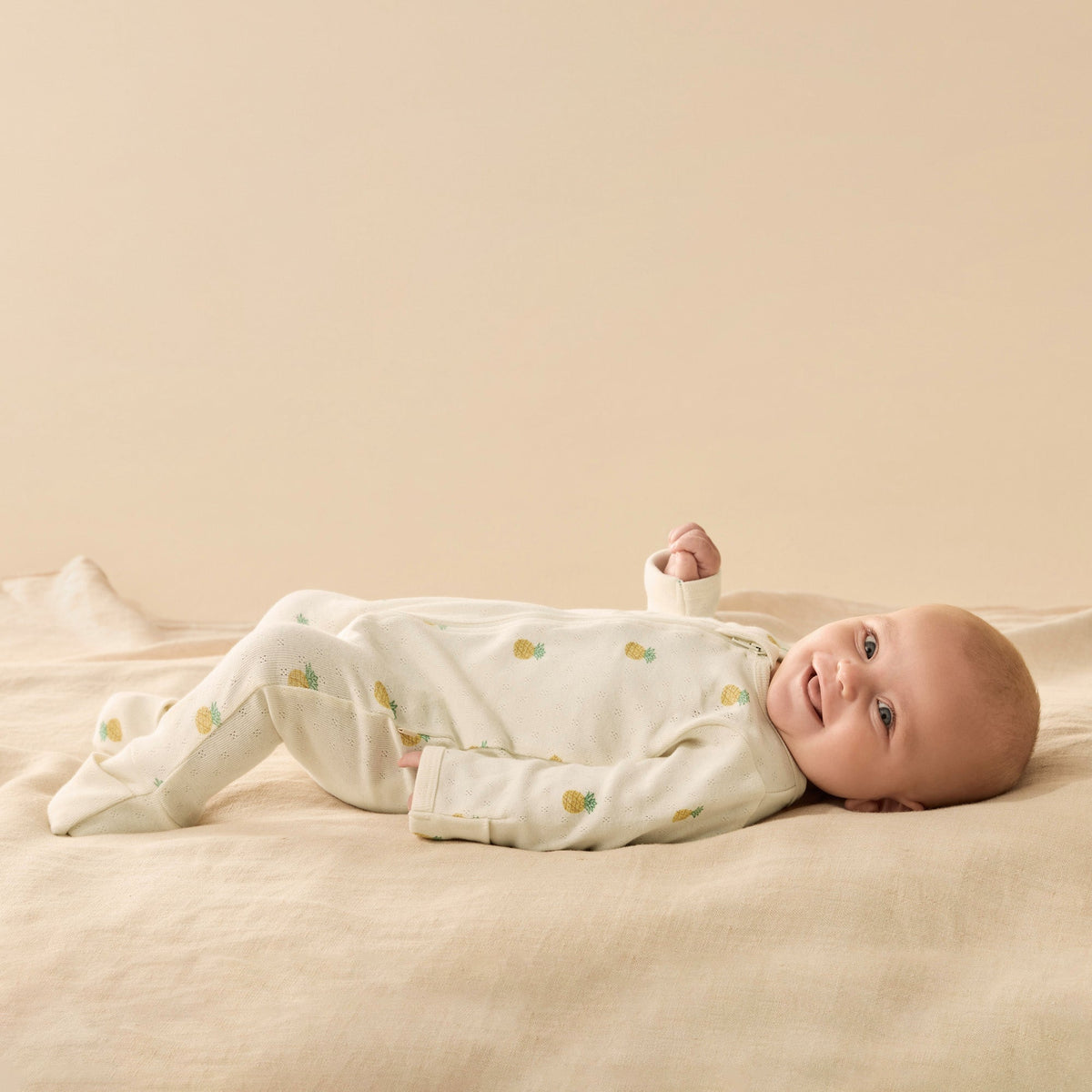 Piney Pals Organic Pointelle Zipsuit with Feet