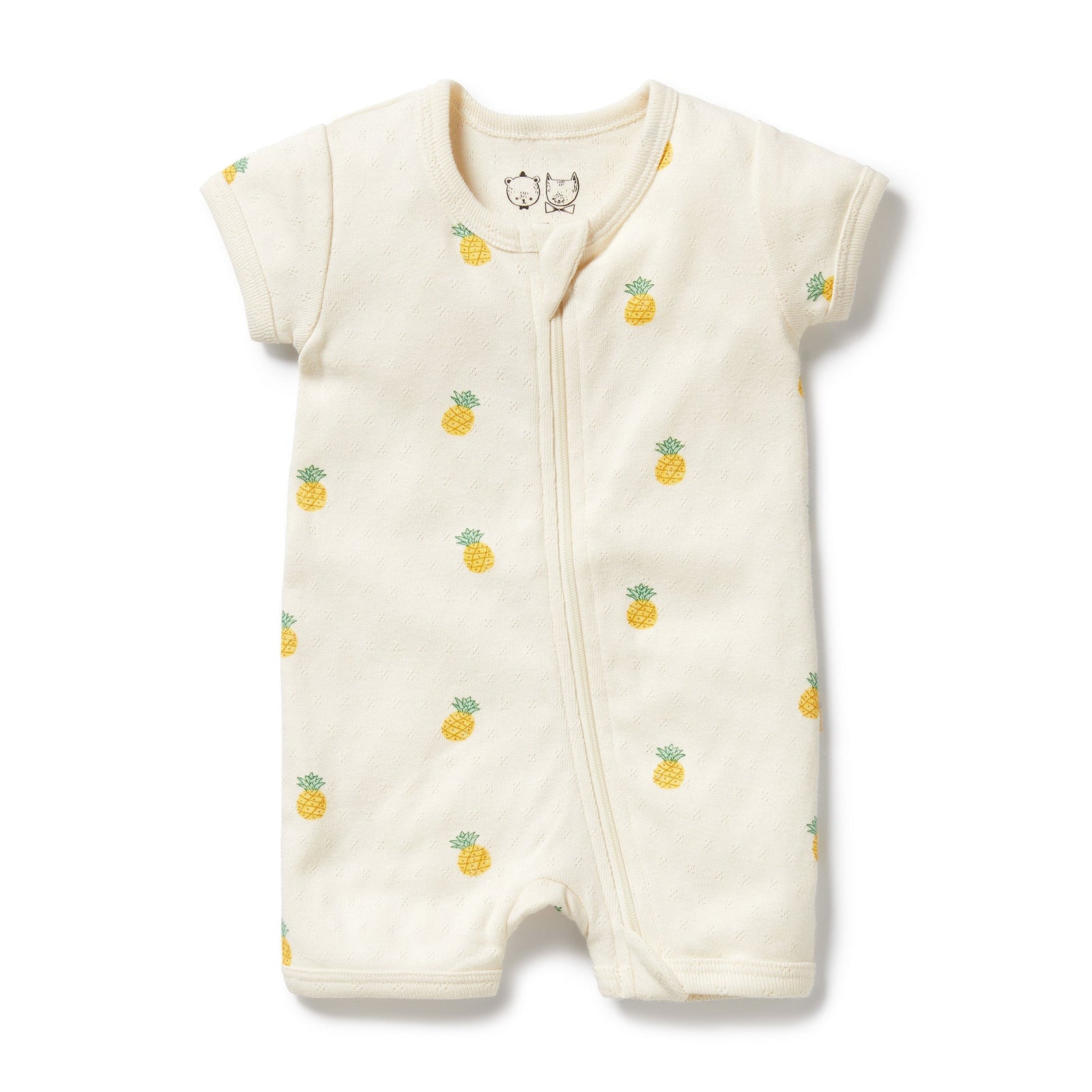 Piney Pals Organic Pointelle Boyleg Zipsuit
