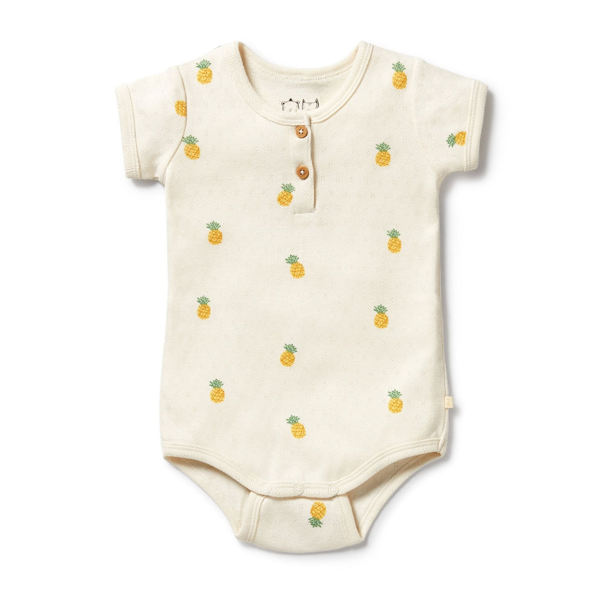 Piney Pals Organic Pointelle Henley Bodysuit