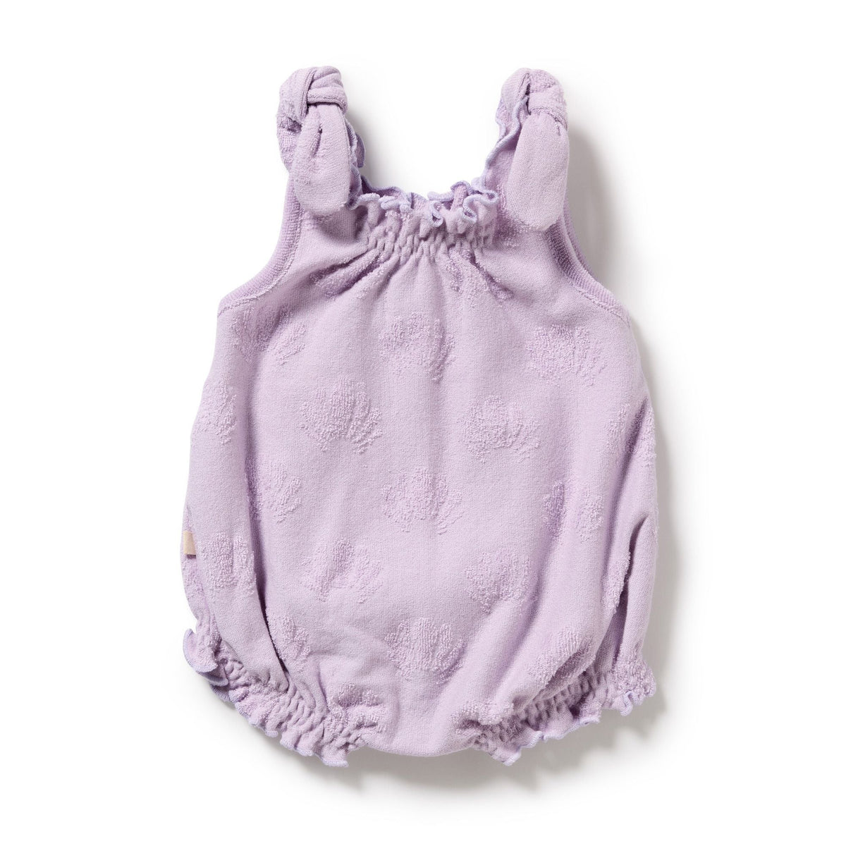 Lavender Shells Organic Terry Tie Playsuit