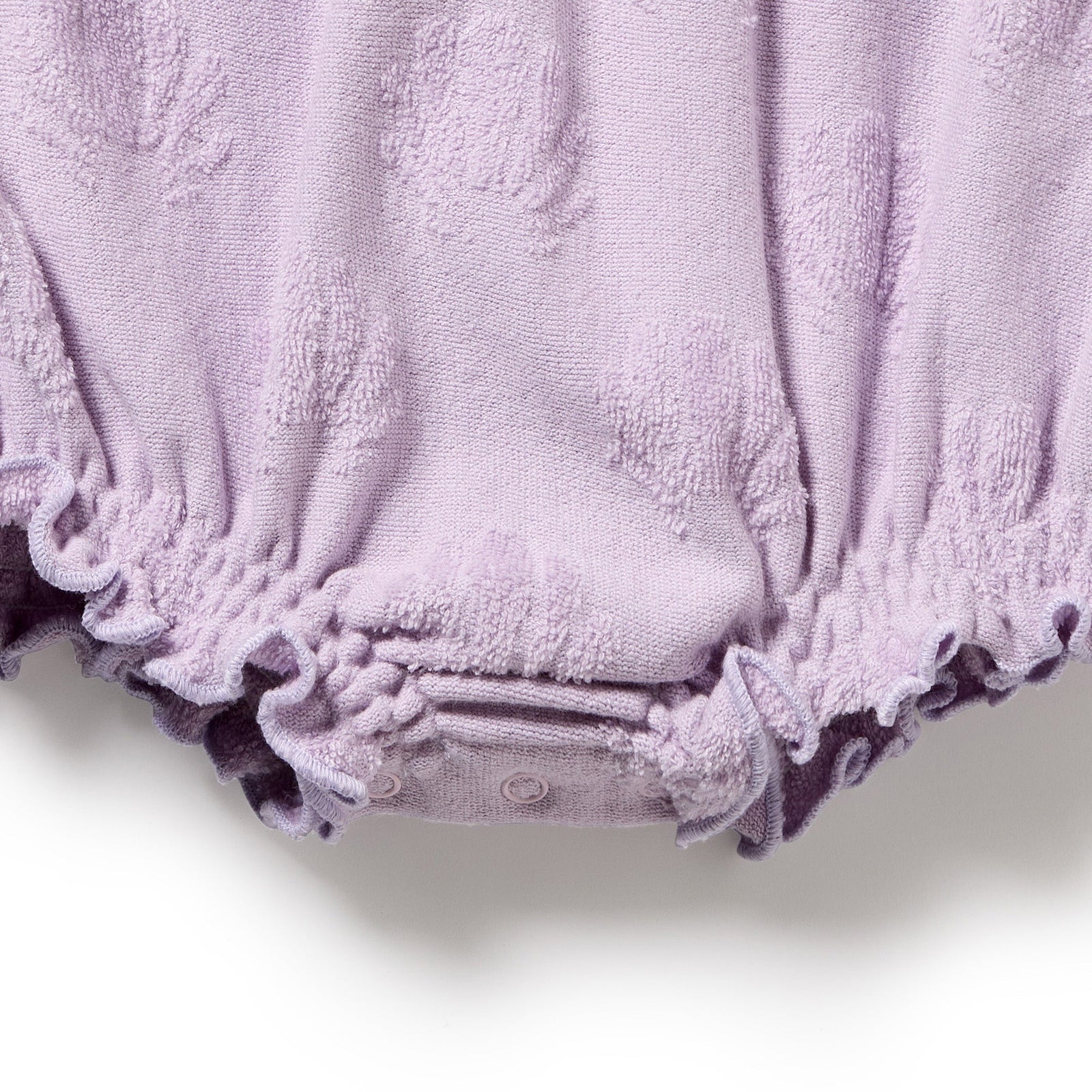 Lavender Shells Organic Terry Tie Playsuit