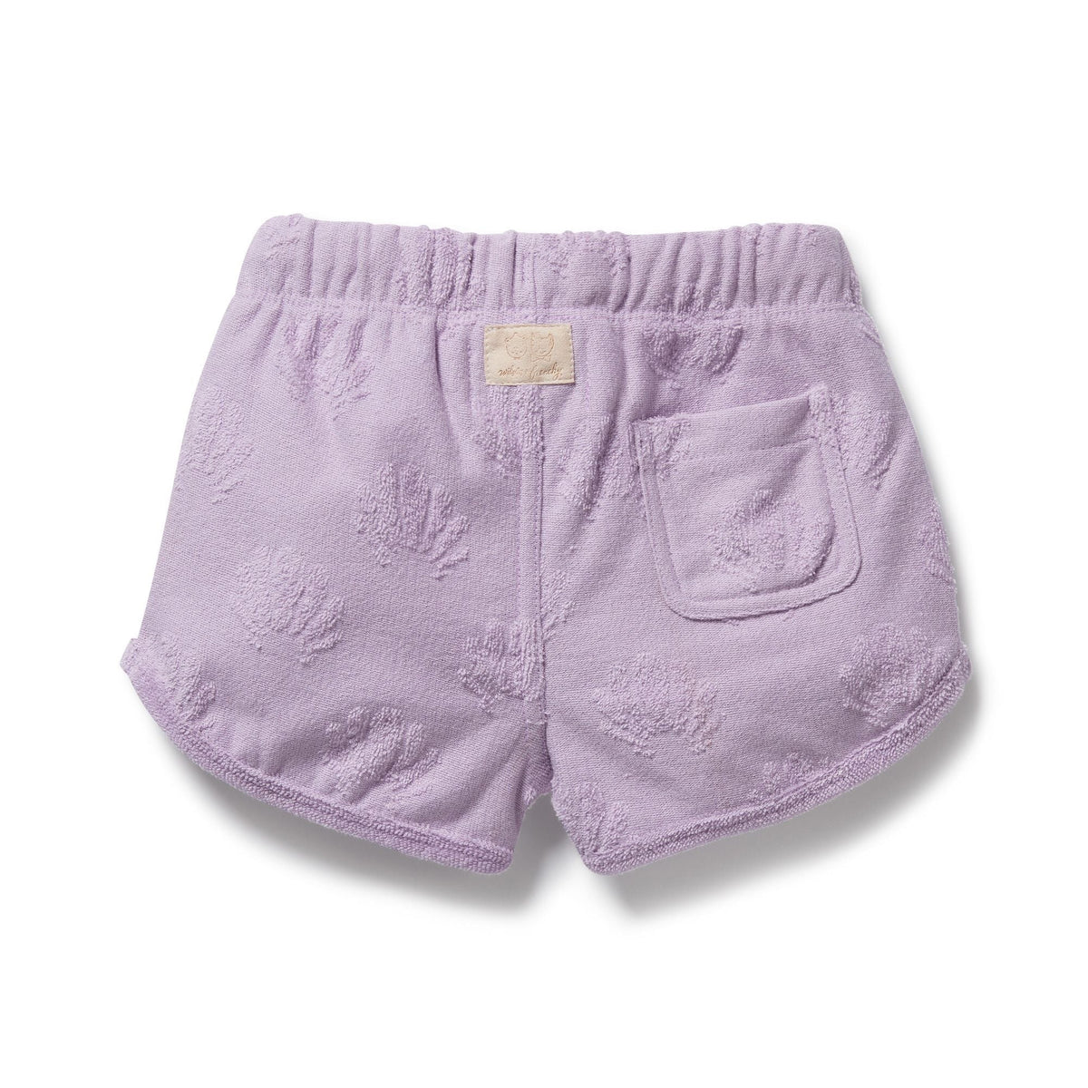 Lavender Shells Organic Terry Tie Short