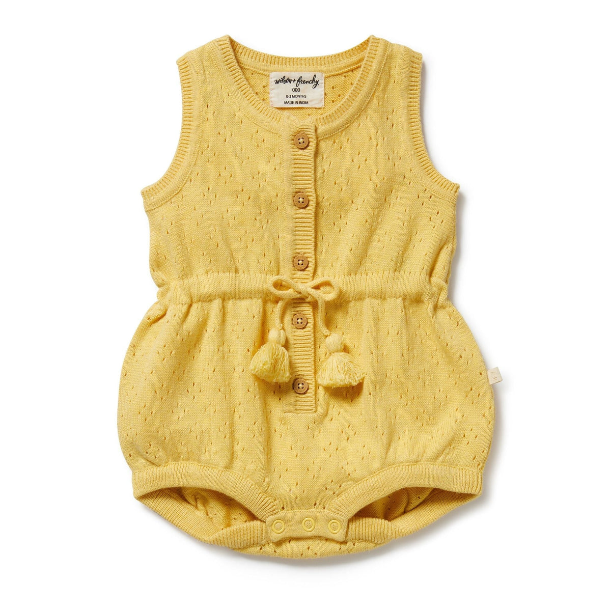 Sunny Sorbet Organic Knitted Tie Bodysuit