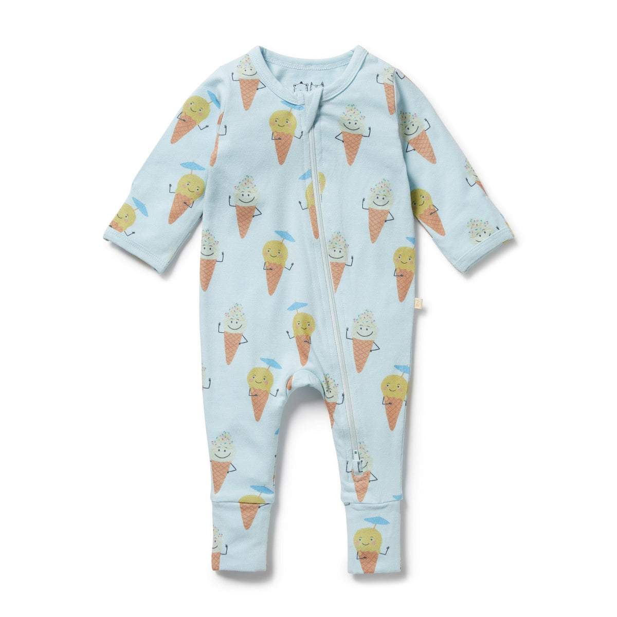 Frosty Friends Organic Zipsuit with Feet