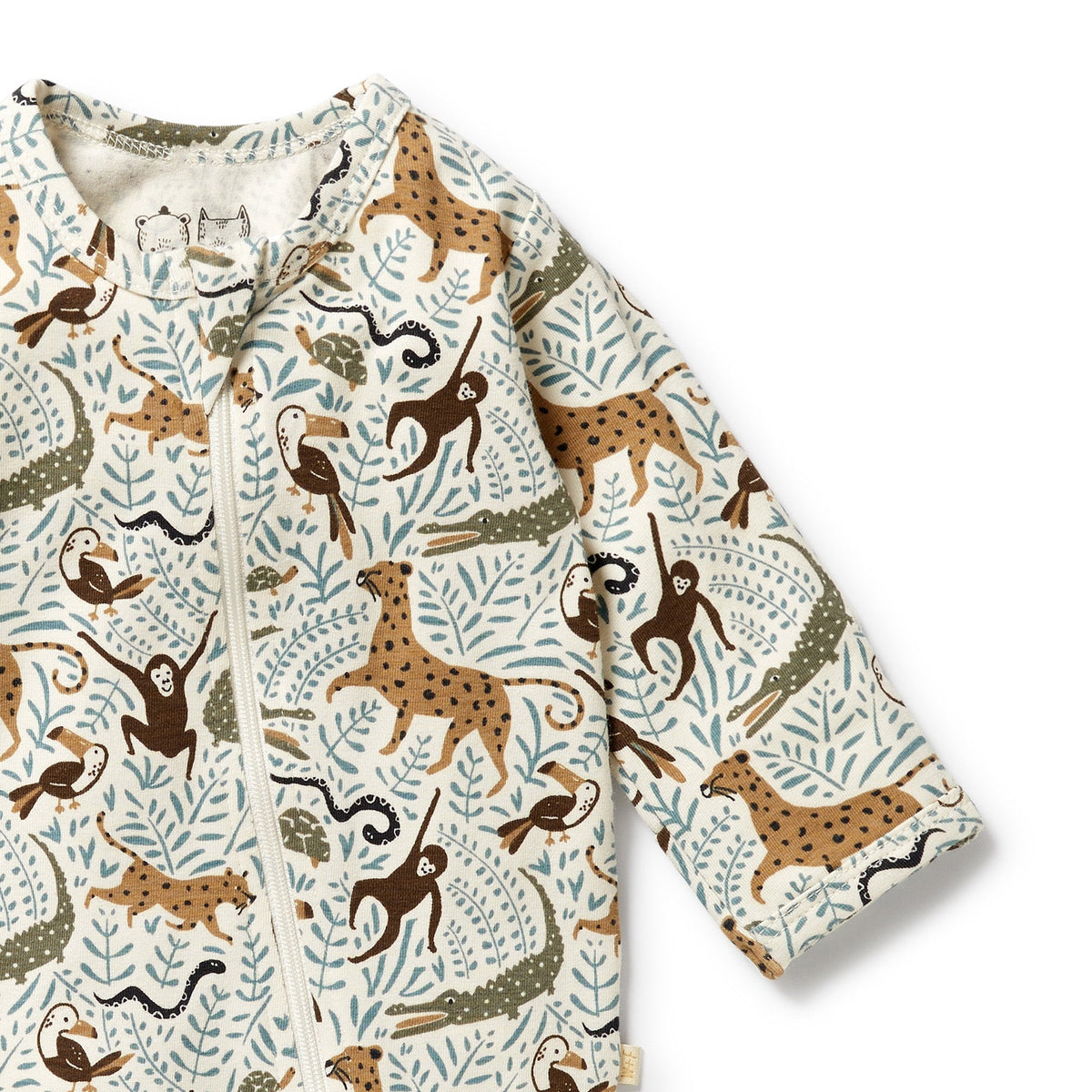 Mini Jungle Organic Zipsuit with Feet