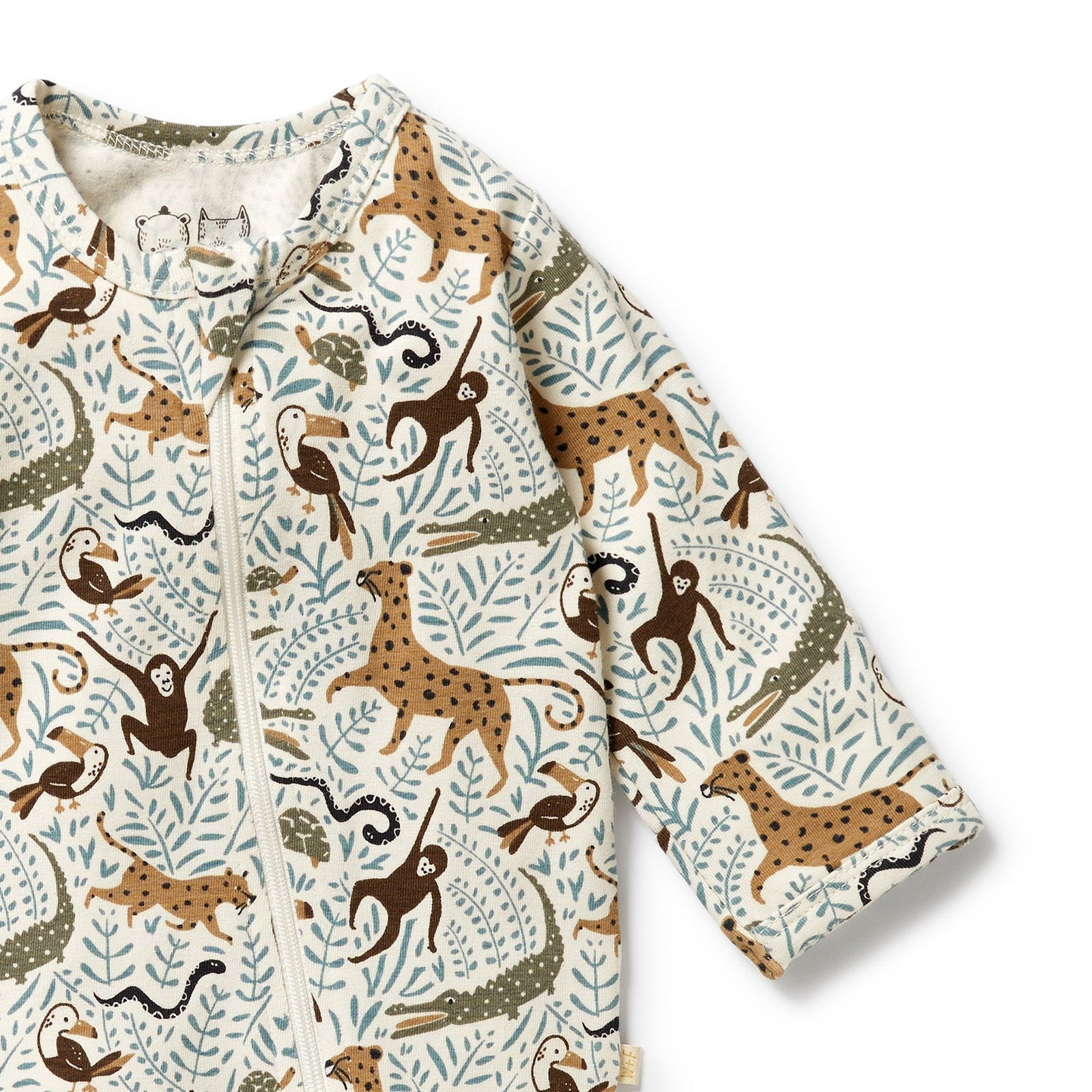 Mini Jungle Organic Zipsuit with Feet