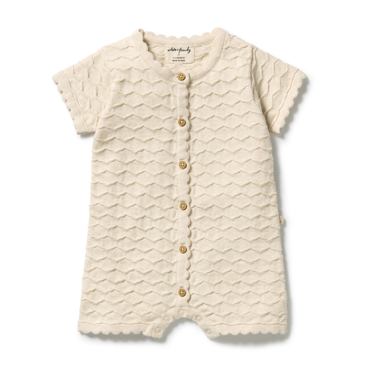 Milk Cloud Organic Knitted Chevron Growsuit