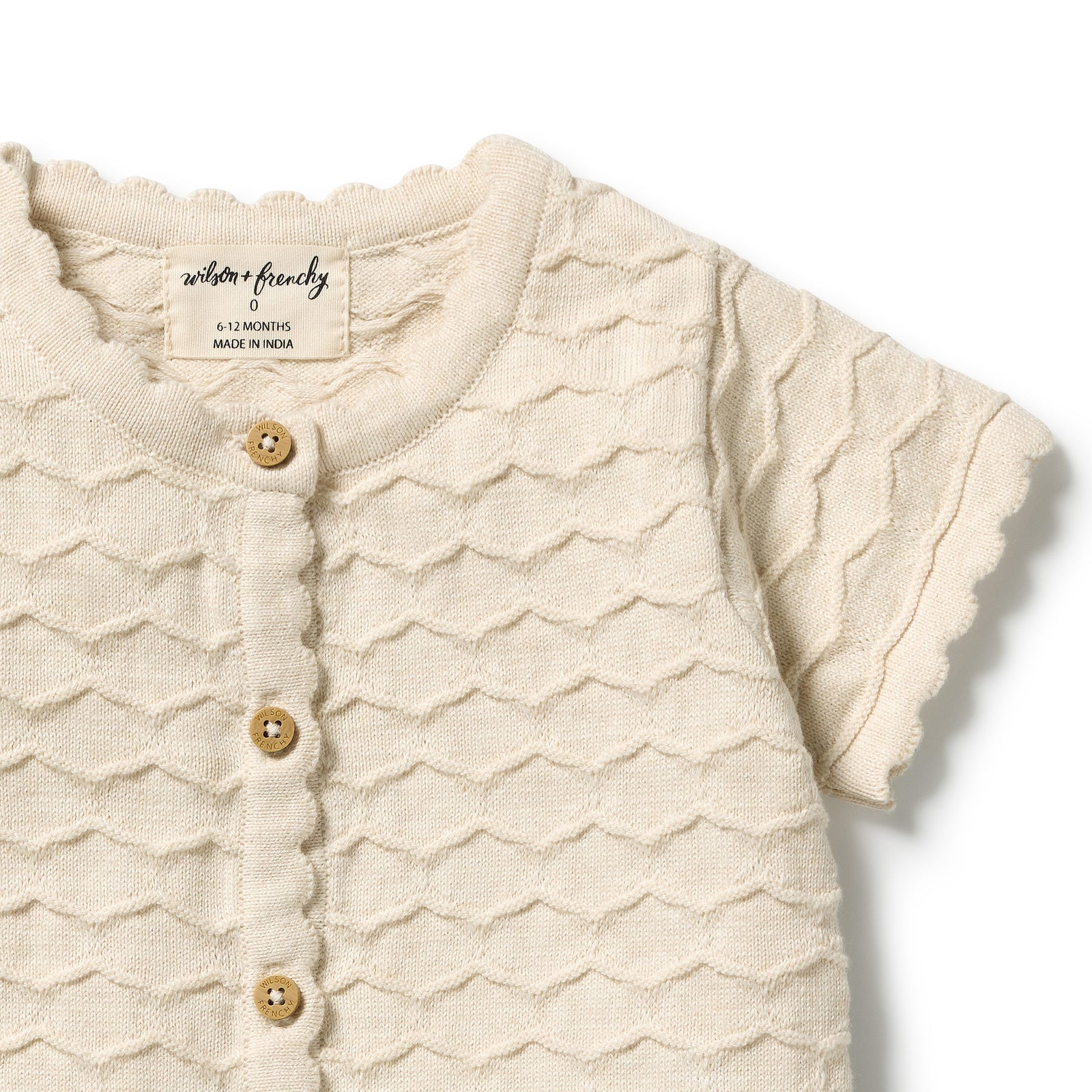 Milk Cloud Organic Knitted Chevron Growsuit