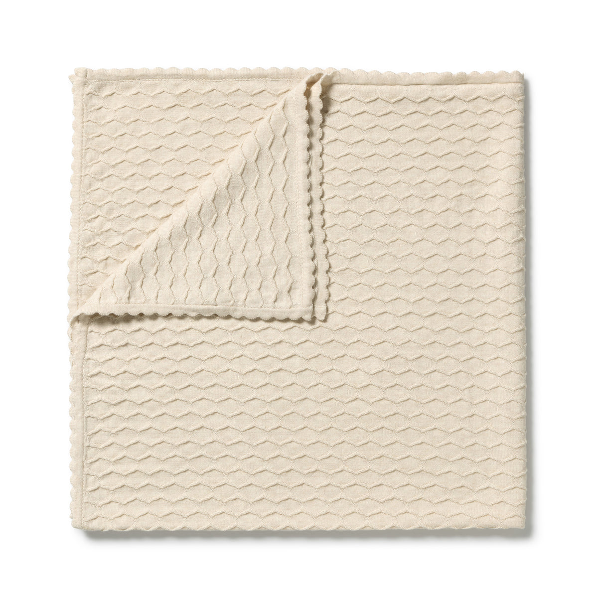 Milk Cloud Organic Knitted Chevron Blanket