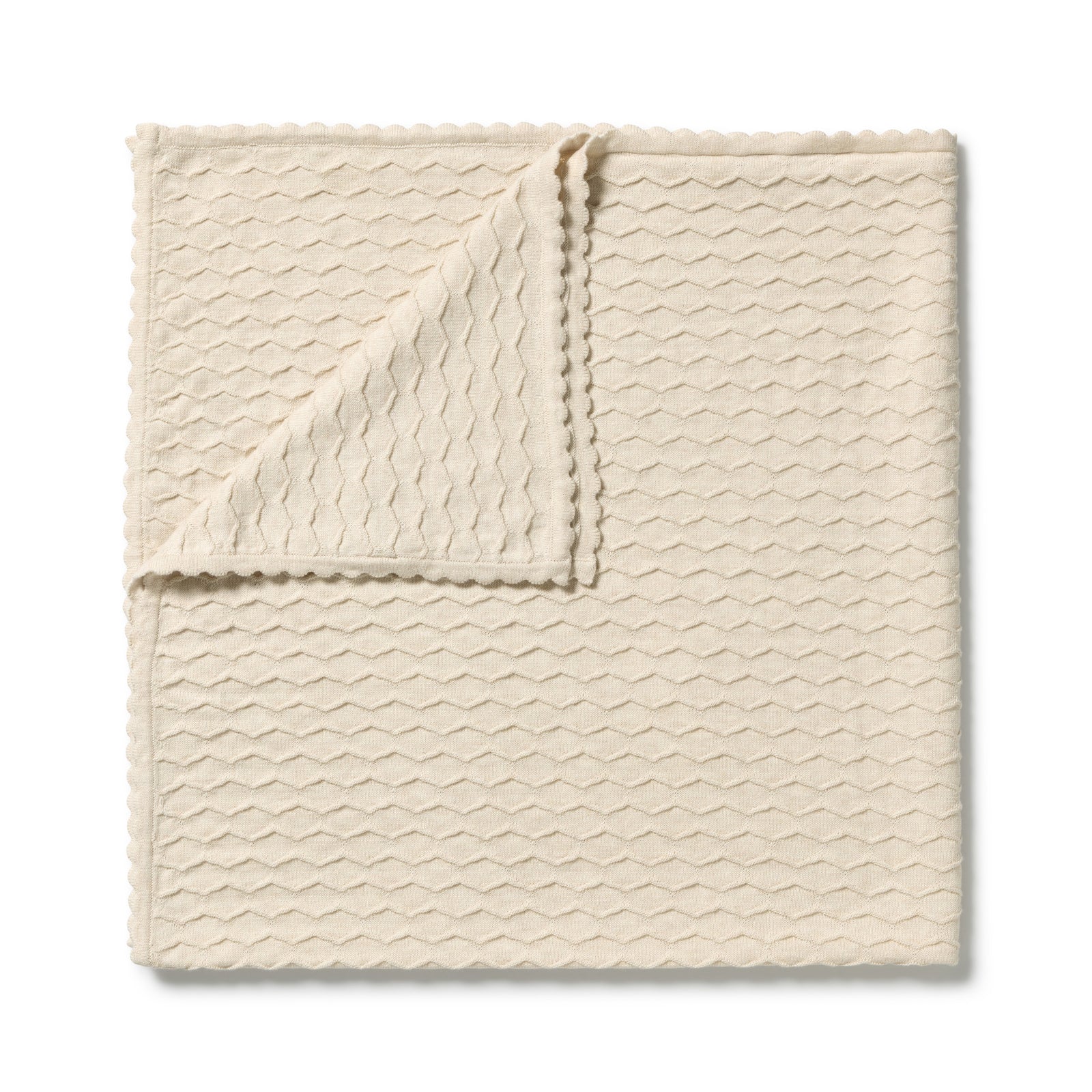 Milk Cloud Organic Knitted Chevron Blanket