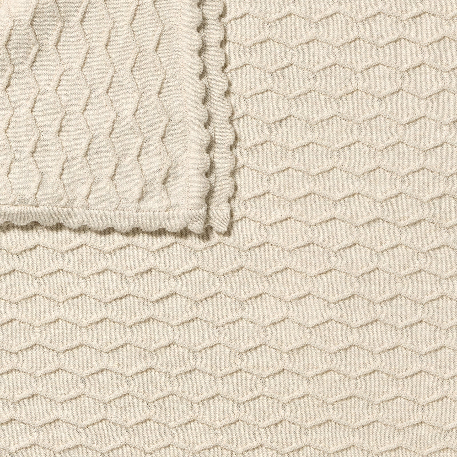 Milk Cloud Organic Knitted Chevron Blanket