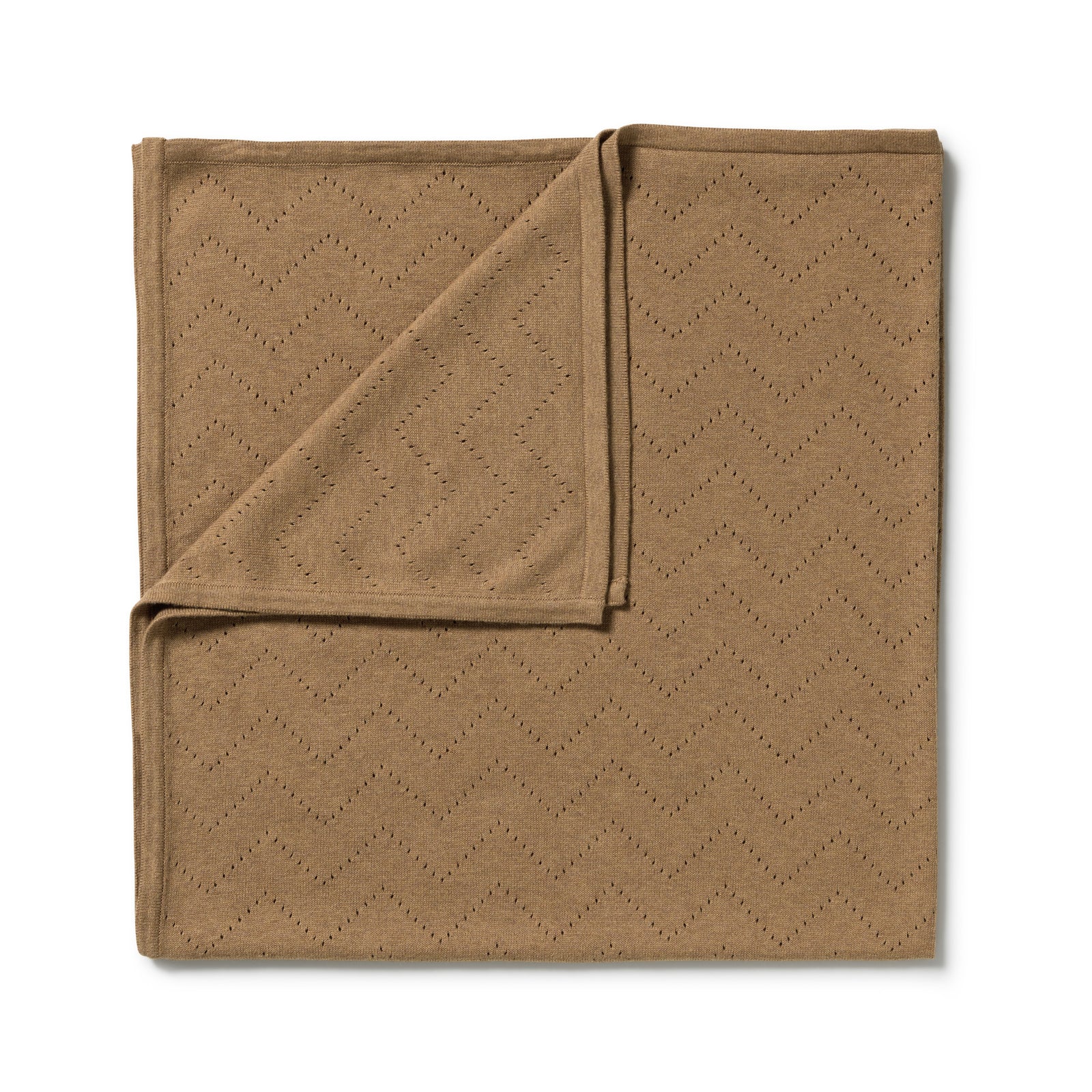 Ginger Snap Organic Knitted Pointelle Blanket