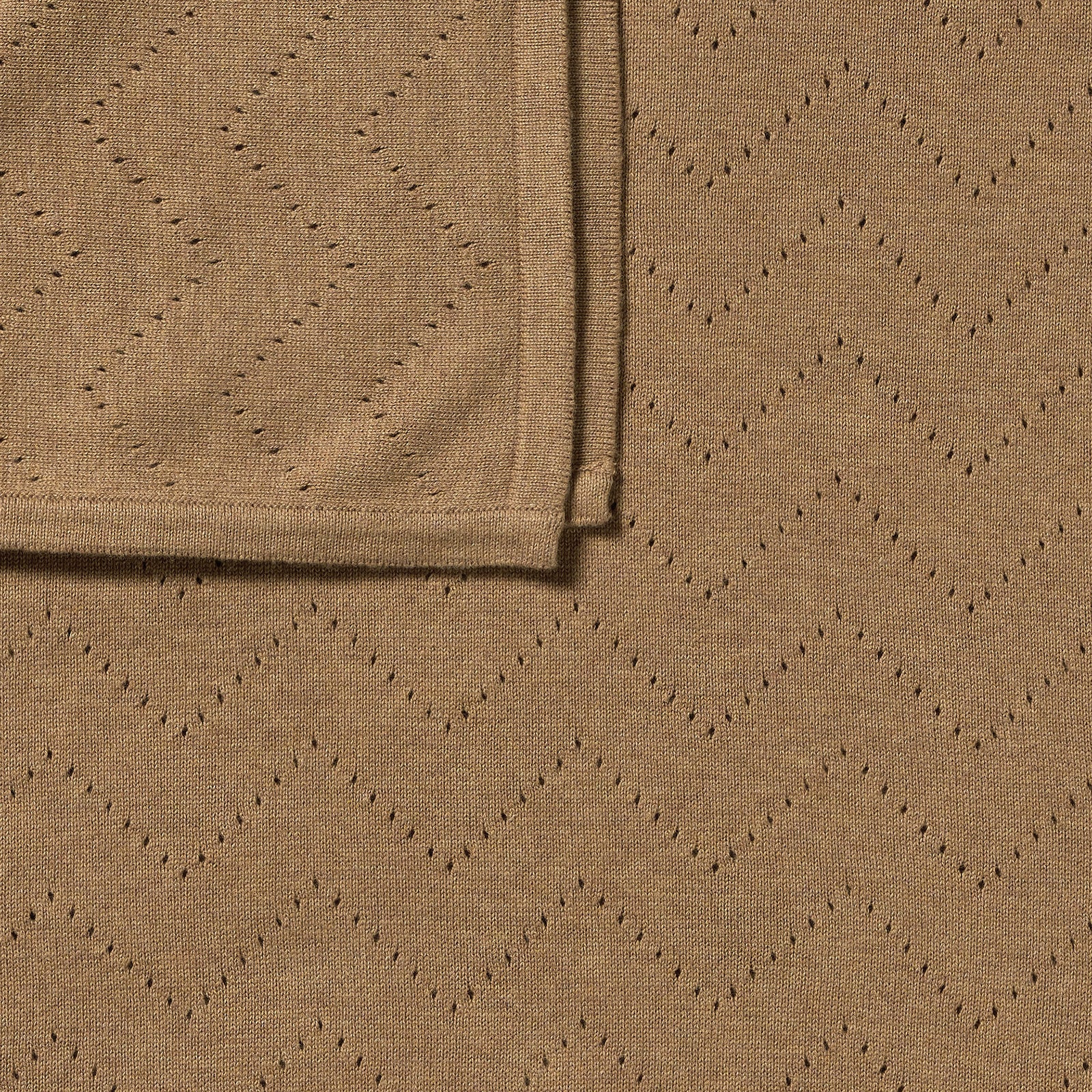 Ginger Snap Organic Knitted Pointelle Blanket