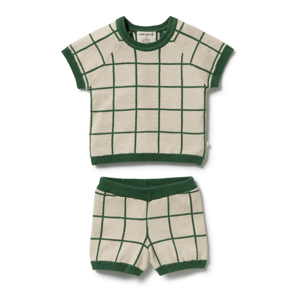 Lagoon Organic Knitted Check Set