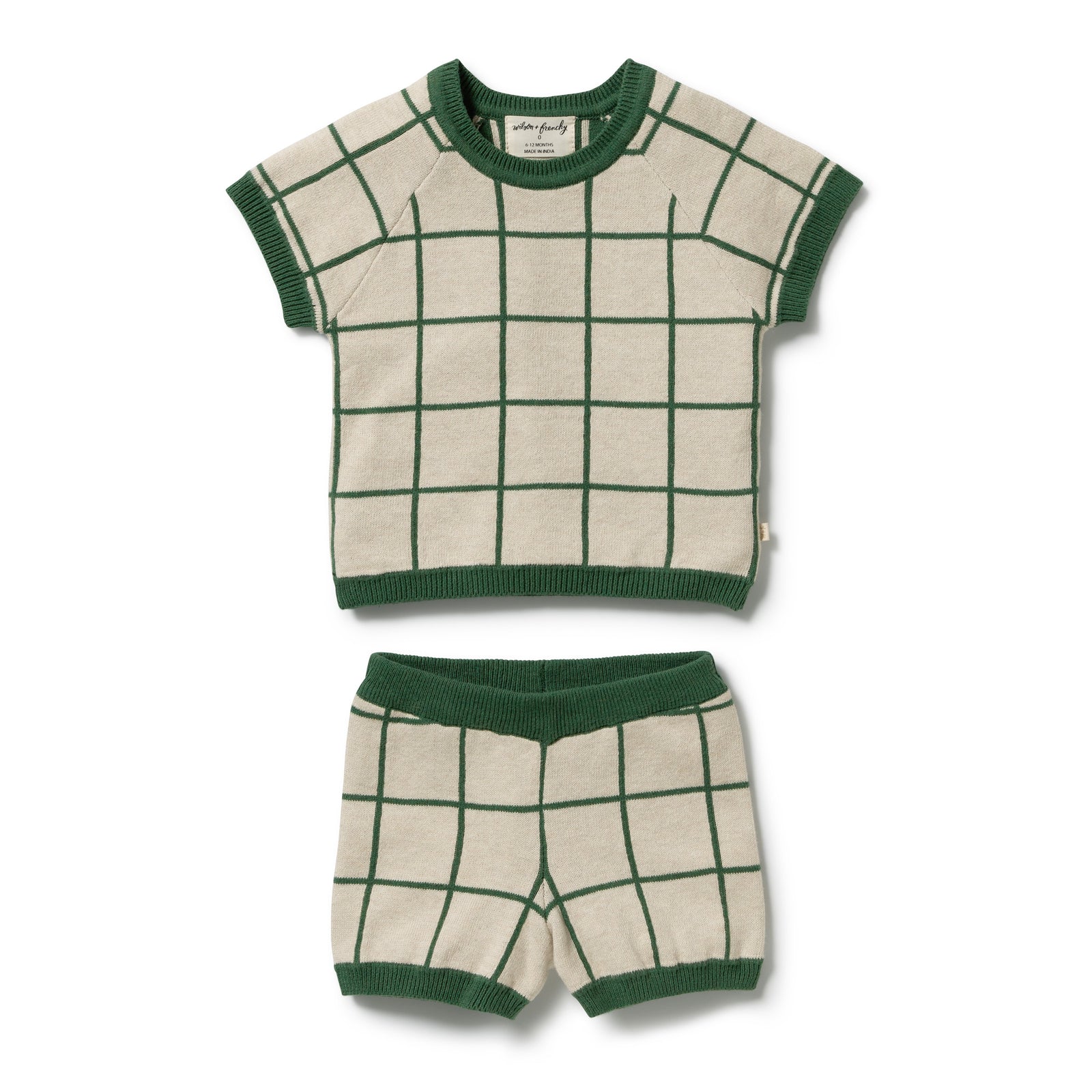 Lagoon Organic Knitted Check Set